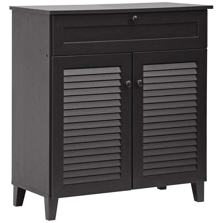 Image 1 Calvin 30 3/4 inch Wide Espresso Finish Shoe Cabinet