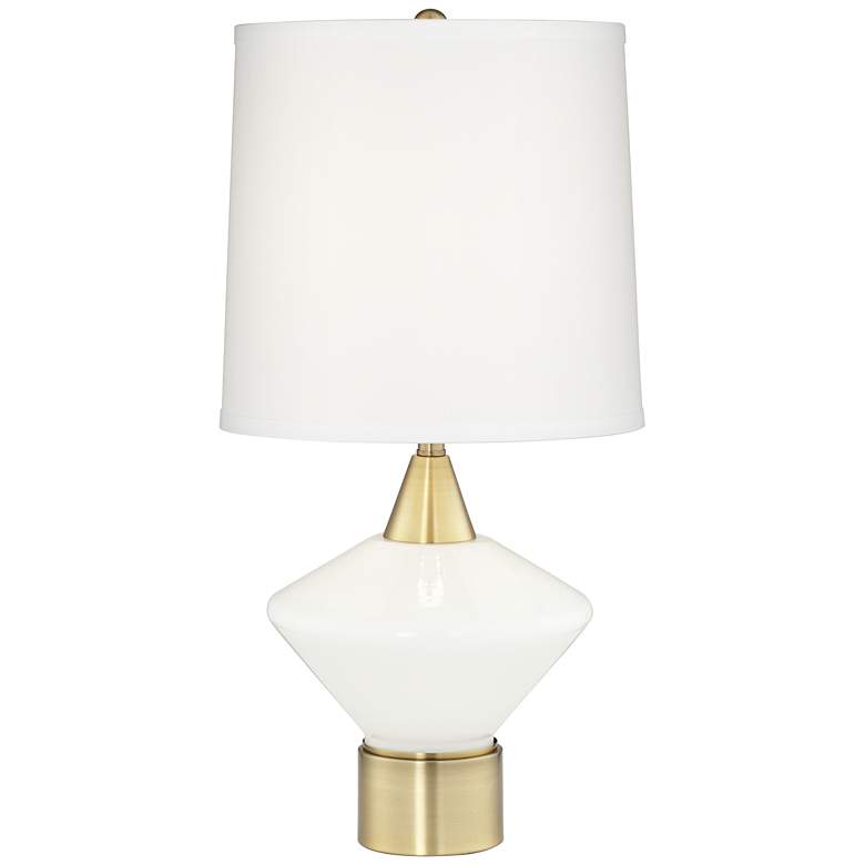 Image 1 Calvin Antique Brushed Brass Modern Table Lamp