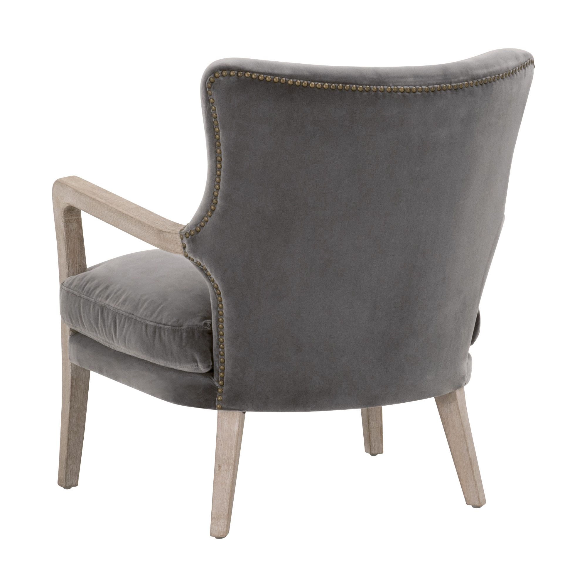 Image 4 Calvin Club Chair, Dark Dove Velvet, Natural Gray Oak more views