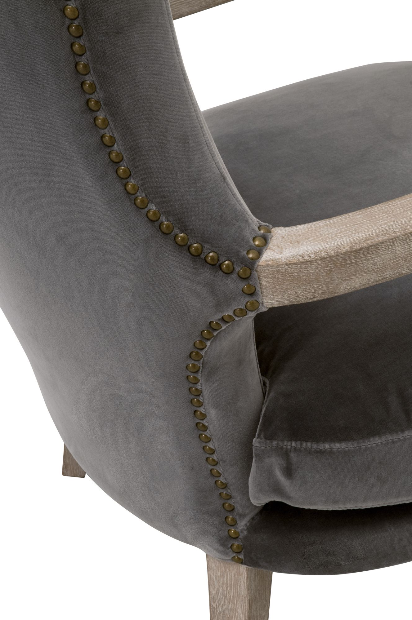 Image 6 Calvin Club Chair, Dark Dove Velvet, Natural Gray Oak more views