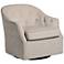 Calvin Taupe Tufted Upholstered Swivel Armchair