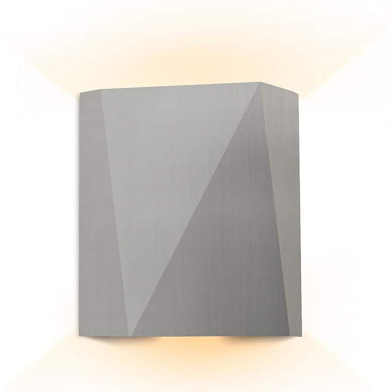 Image 1 Calx 9.07" Brushed Steel Downlight Dimmable 2700K LED Outdoor Sconce