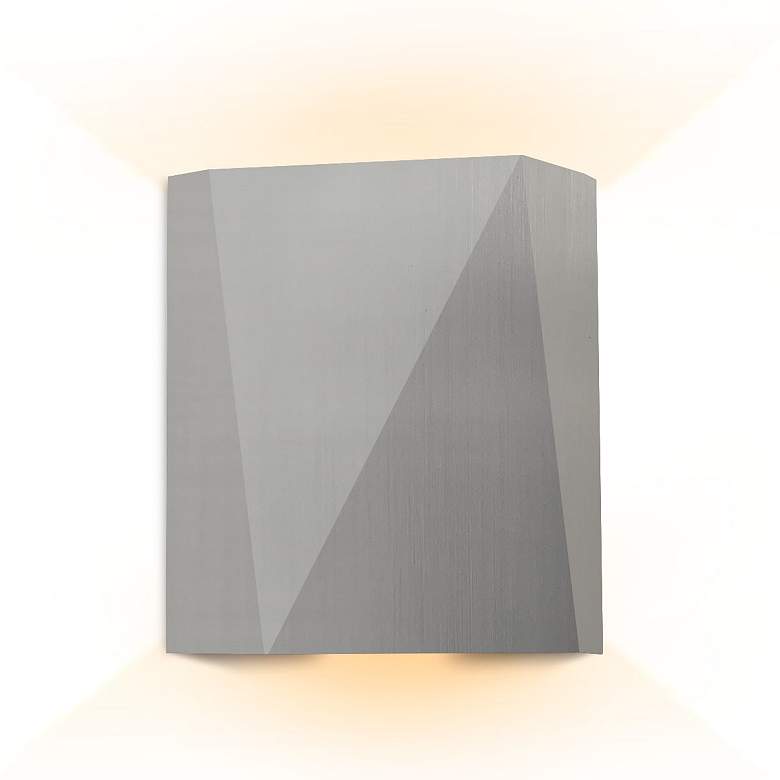 Image 1 Calx 9.07 inch Brushed Steel Up &#38; Downlight Dimmable 3000K LED Outdoor