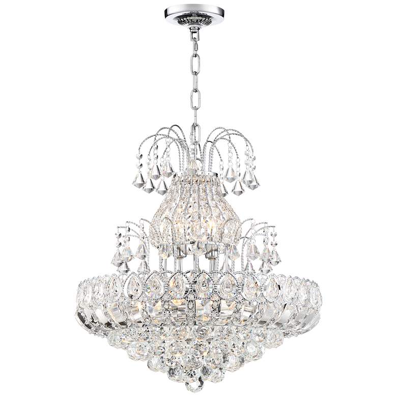 Image 7 Calylah 21 1/2 inch Wide Chrome and Crystal Chandelier more views