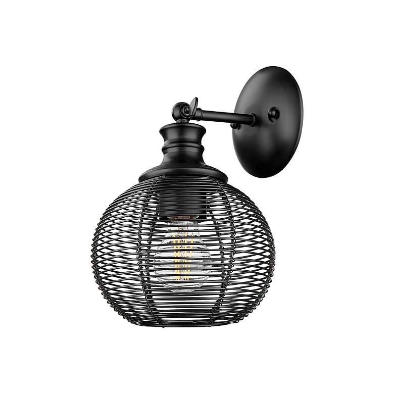 Image 3 Calypso 1 Light Wall Sconce in Matte Black with Matte Black Shade more views