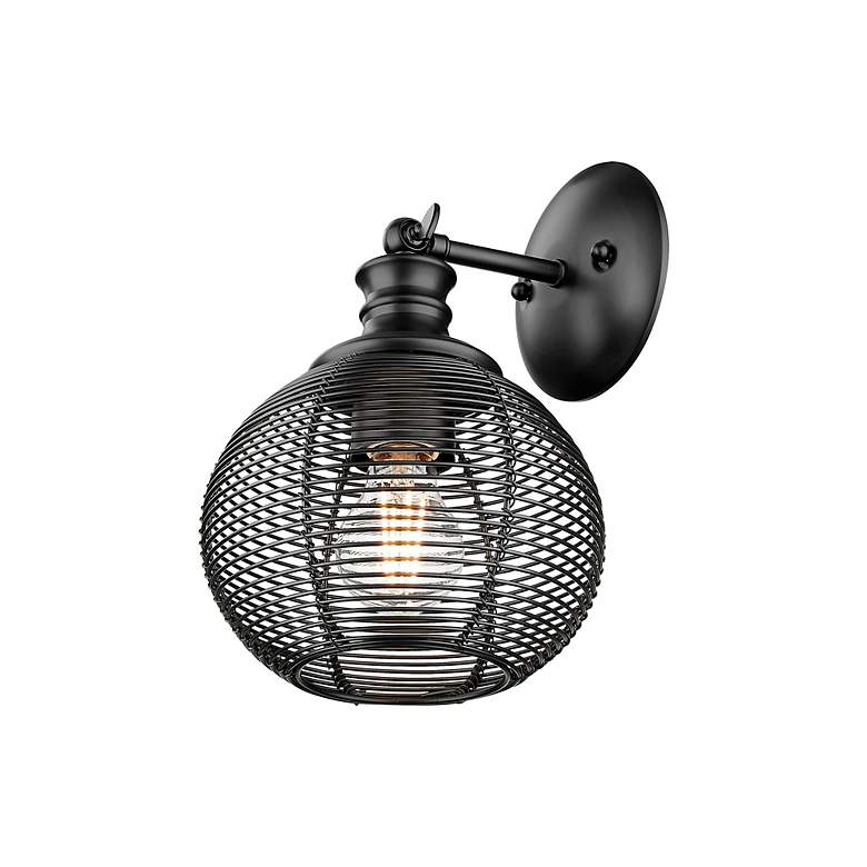 Image 4 Calypso 1 Light Wall Sconce in Matte Black with Matte Black Shade more views