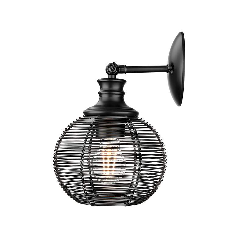 Image 6 Calypso 1 Light Wall Sconce in Matte Black with Matte Black Shade more views