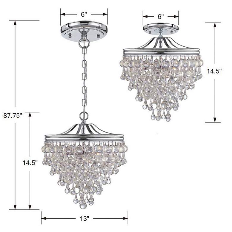 Image 4 Calypso 12 inch Wide Crystal and Chrome Chandelier more views