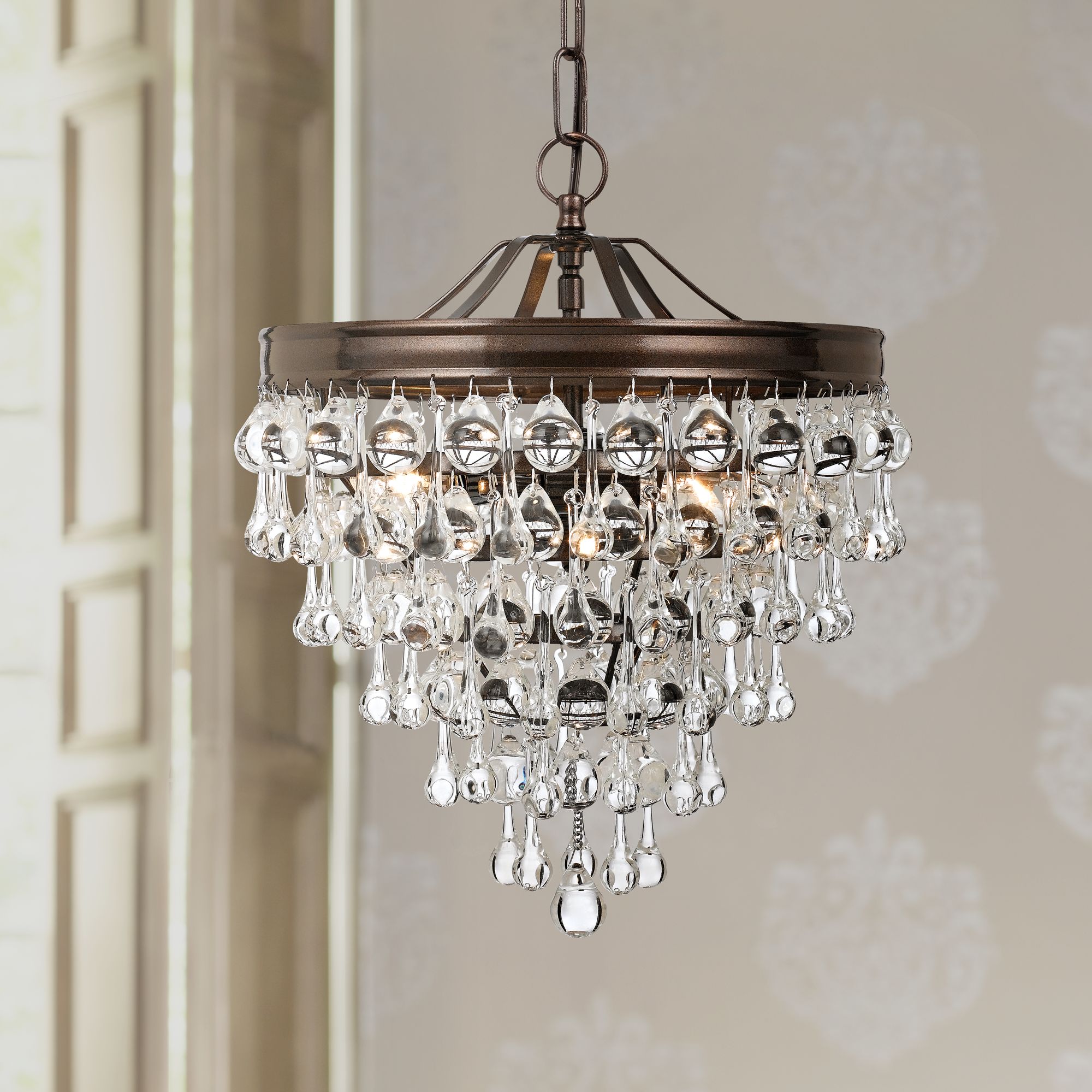 bronze chandelier crystal