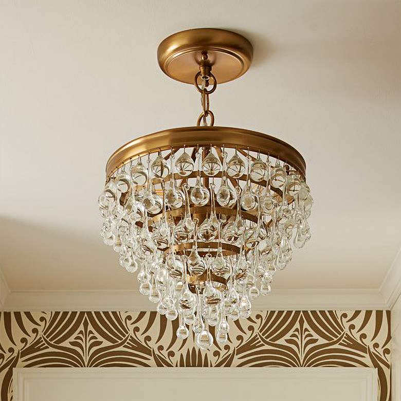 Image 2 Calypso 12" Wide Vibrant Gold and Crystal Mini Chandelier