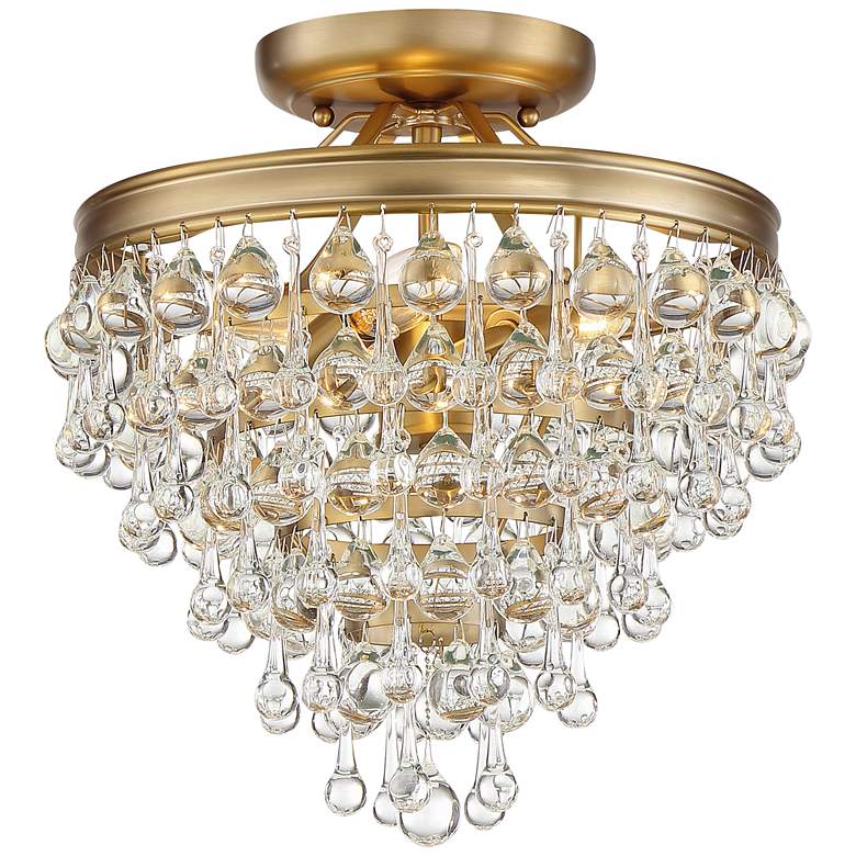 Image 6 Calypso 12" Wide Vibrant Gold and Crystal Mini Chandelier more views
