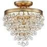 Calypso 12" Wide Vibrant Gold and Crystal Mini Chandelier in scene