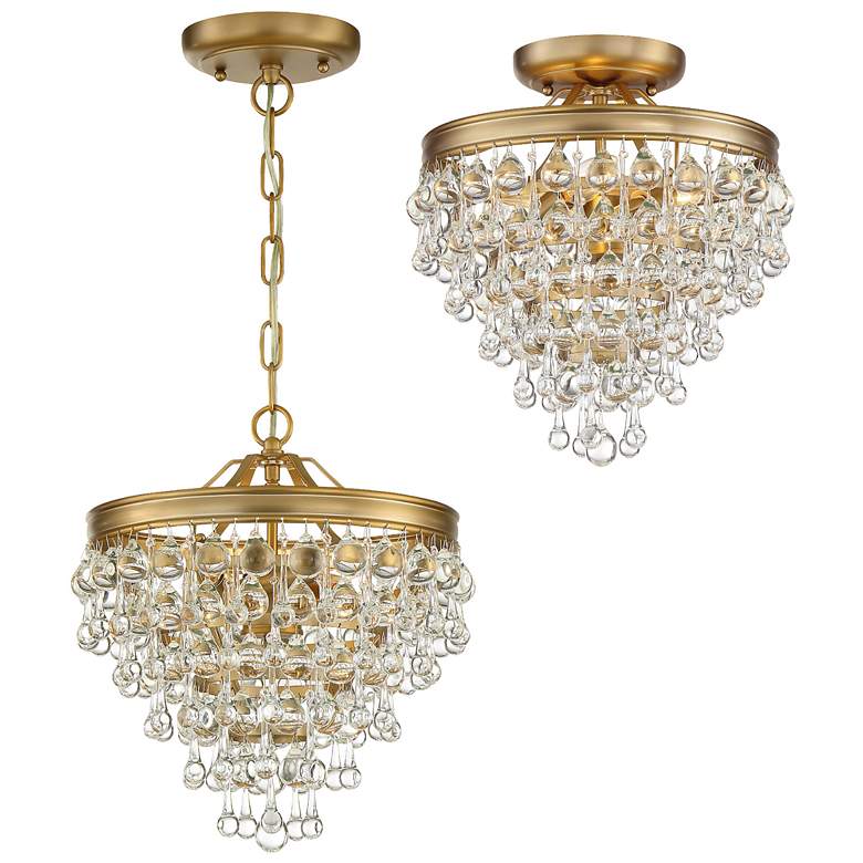 Image 7 Calypso 12" Wide Vibrant Gold and Crystal Mini Chandelier more views