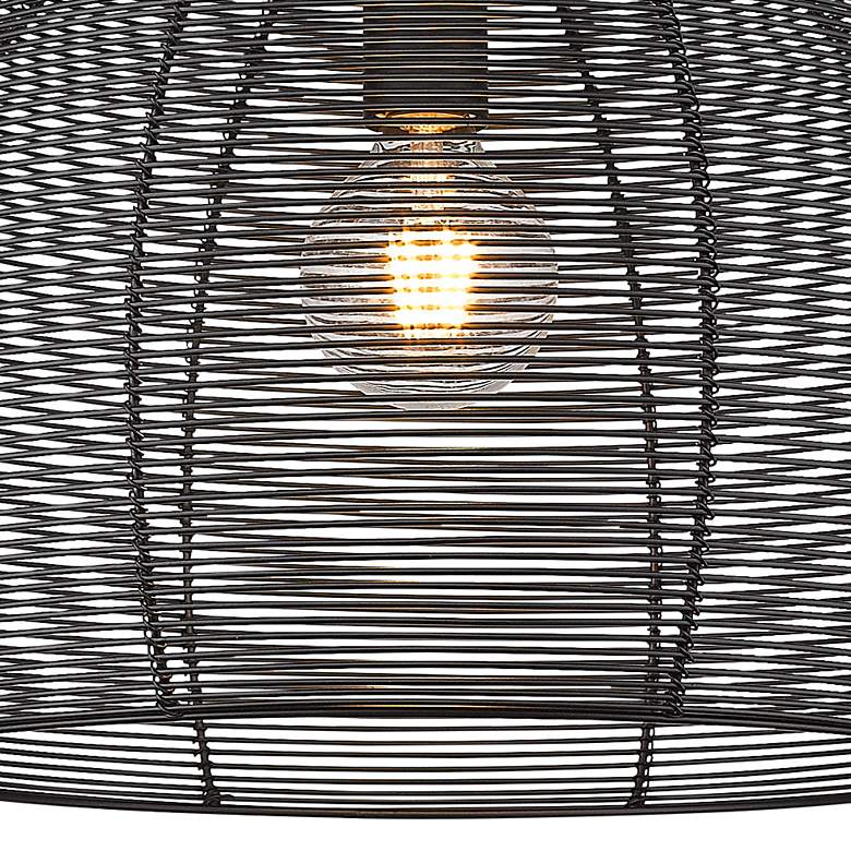 Image 2 Calypso 15 3/4 inch Wide Matte Black 1-Light Pendant With Wire Shade more views