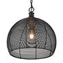 Calypso 15 3/4" Wide Matte Black 1-Light Pendant With Wire Shade