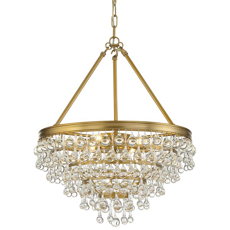 Image 3 Calypso 20" Wide Vibrant Gold and Crystal Teardrop Chandelier