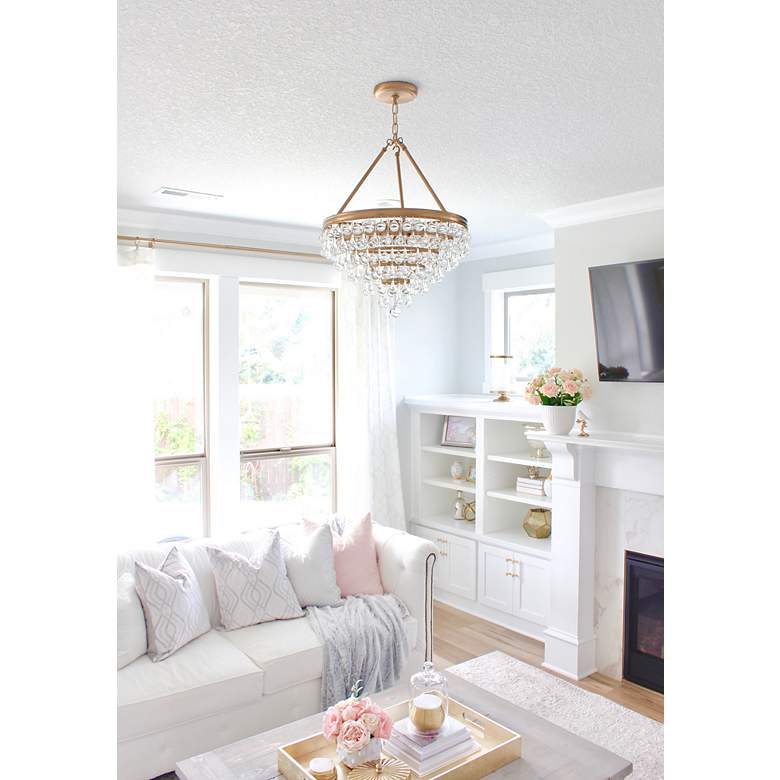Image 4 Calypso 20" Wide Vibrant Gold and Crystal Teardrop Chandelier more views
