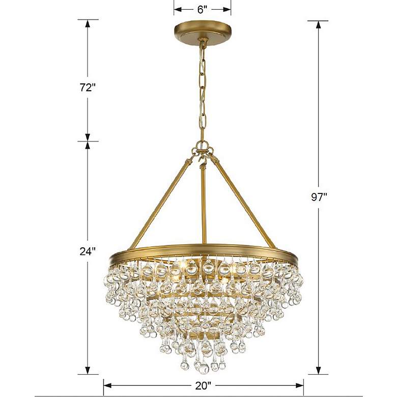 Image 5 Calypso 20" Wide Vibrant Gold and Crystal Teardrop Chandelier more views