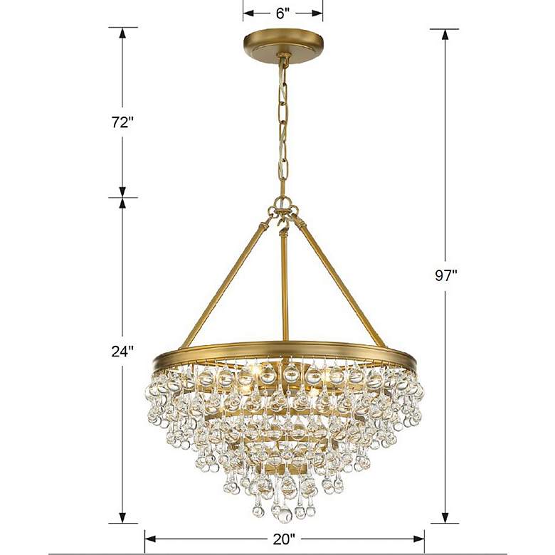 Image 5 Calypso 20 inch Wide Vibrant Gold and Crystal Teardrop Chandelier more views