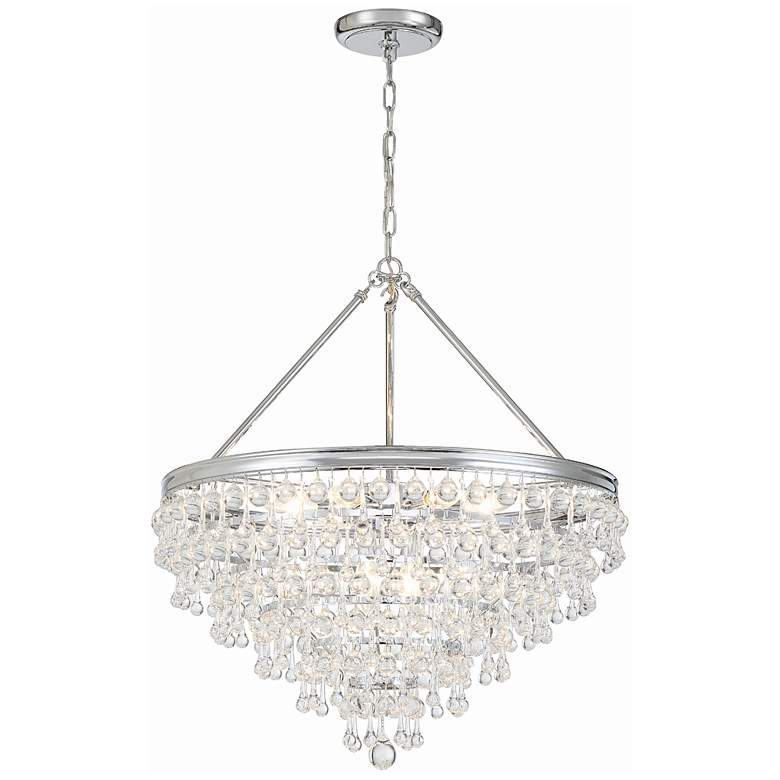 Image 3 Calypso 24 inch Wide Polished Chrome and Crystal Chandelier