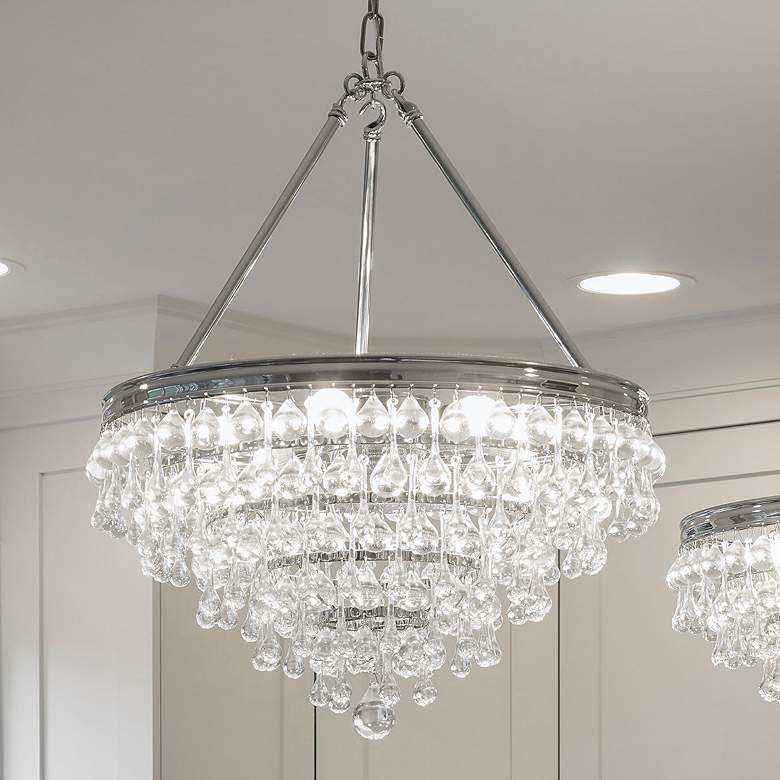 Image 2 Calypso 24 inch Wide Polished Chrome and Crystal Chandelier