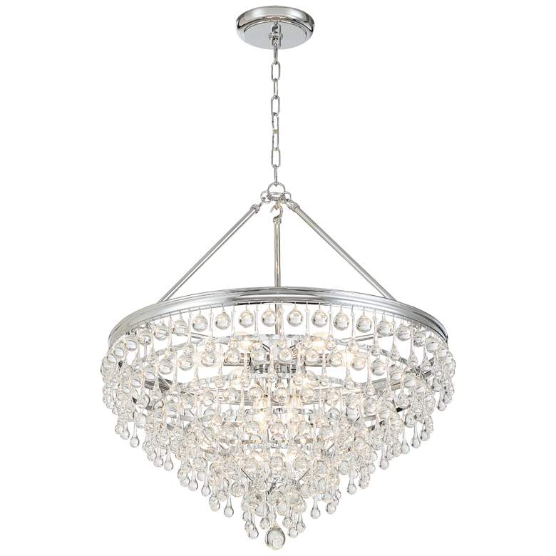 Image 6 Calypso 24 inch Wide Polished Chrome and Crystal Chandelier more views