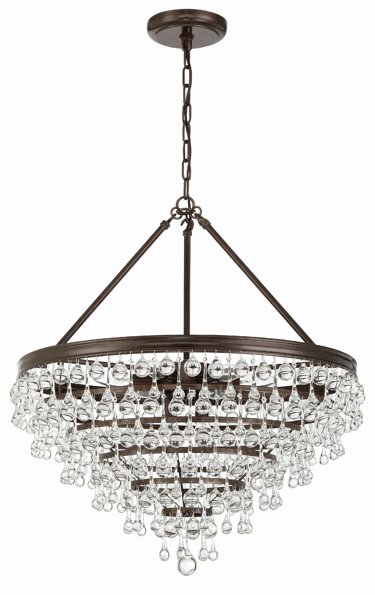 Calypso 24" Wide Vibrant Bronze and Crystal Chandelier