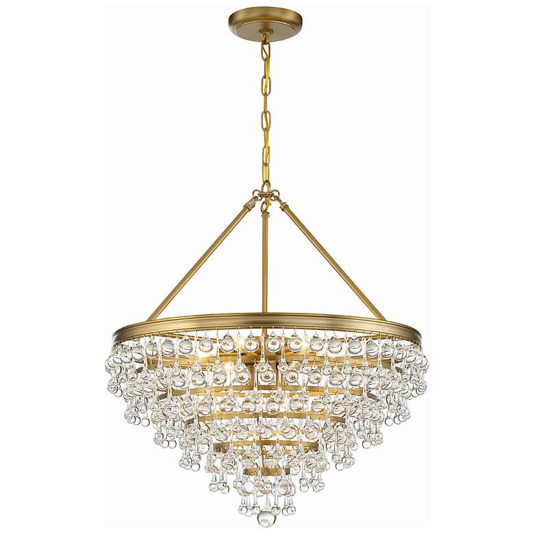 Image 2 Calypso 24"W Vibrant Gold and Crystal Teardrop Chandelier