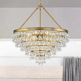 Vienna Full Spectrum Luxum 23 1/2" Brass 8-Light Crystal Chandelier