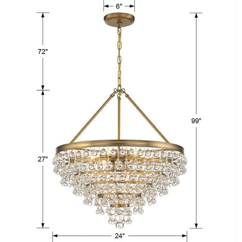 Image 5 Calypso 24"W Vibrant Gold and Crystal Teardrop Chandelier more views