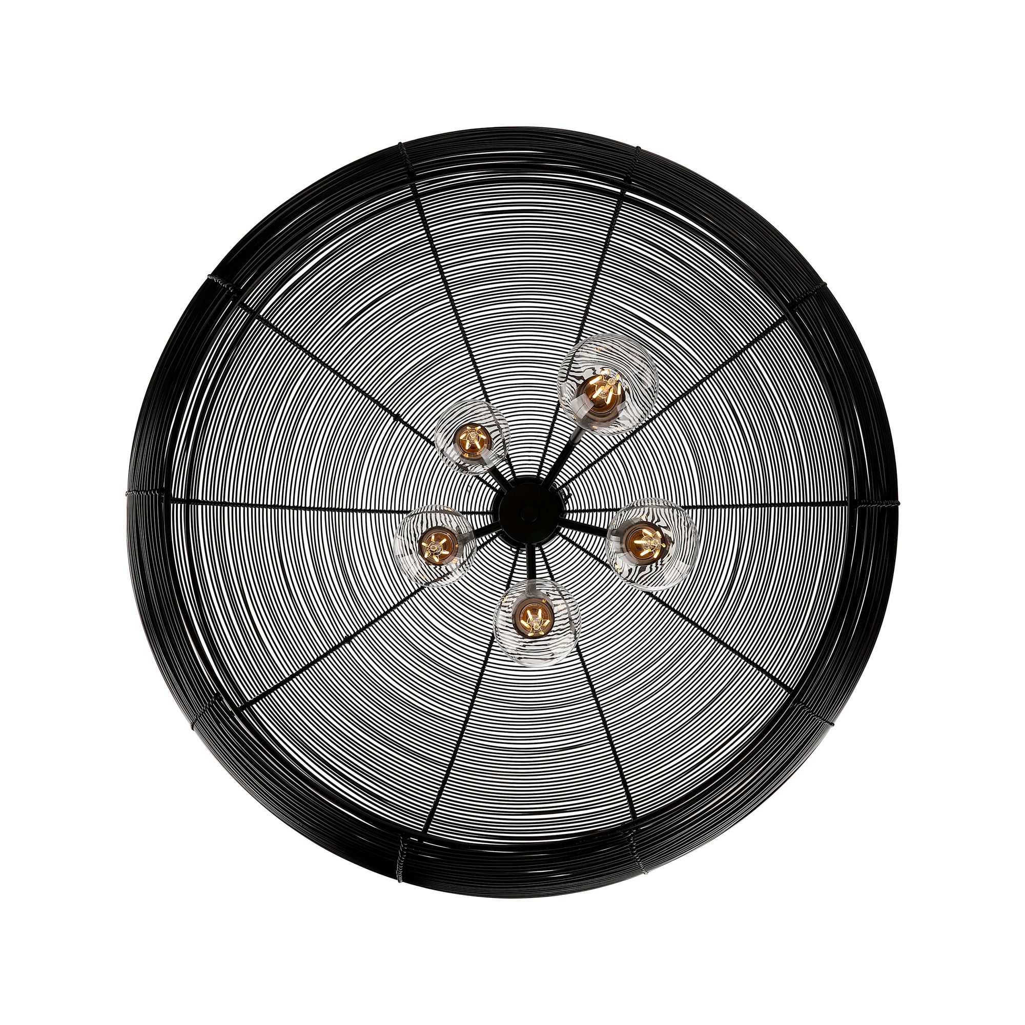 Calypso 25" Wide Matte Black 5-Light Pendant