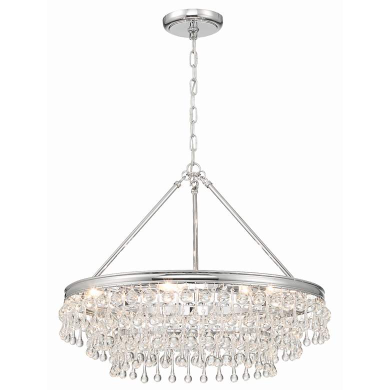 Image 3 Calypso 25" Wide Polished Chrome Crystals 6-Light Chandelier