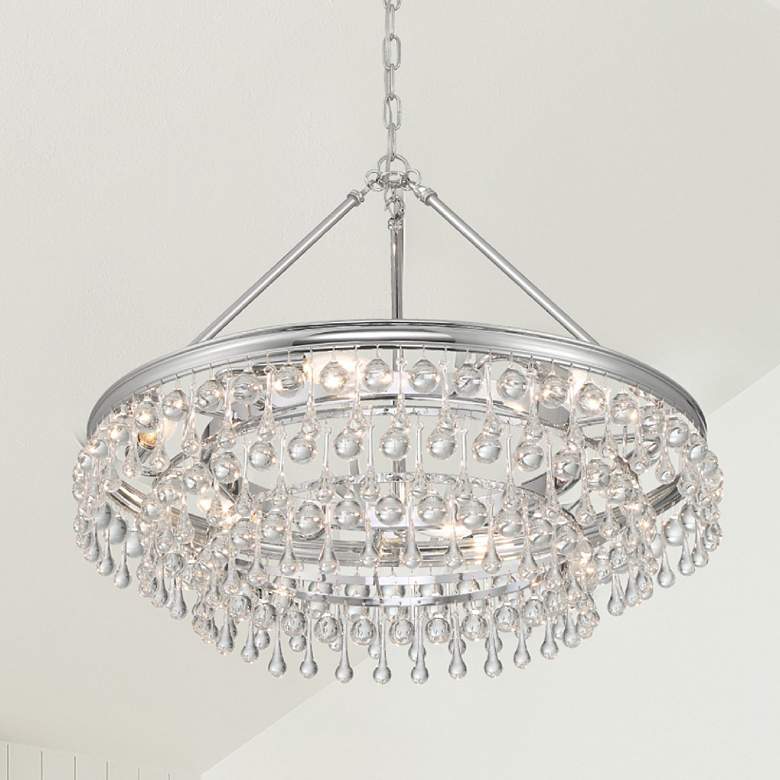 Image 2 Calypso 25" Wide Polished Chrome Crystals 6-Light Chandelier