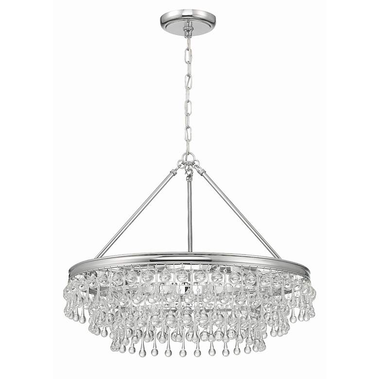 Image 4 Calypso 25" Wide Polished Chrome Crystals 6-Light Chandelier more views
