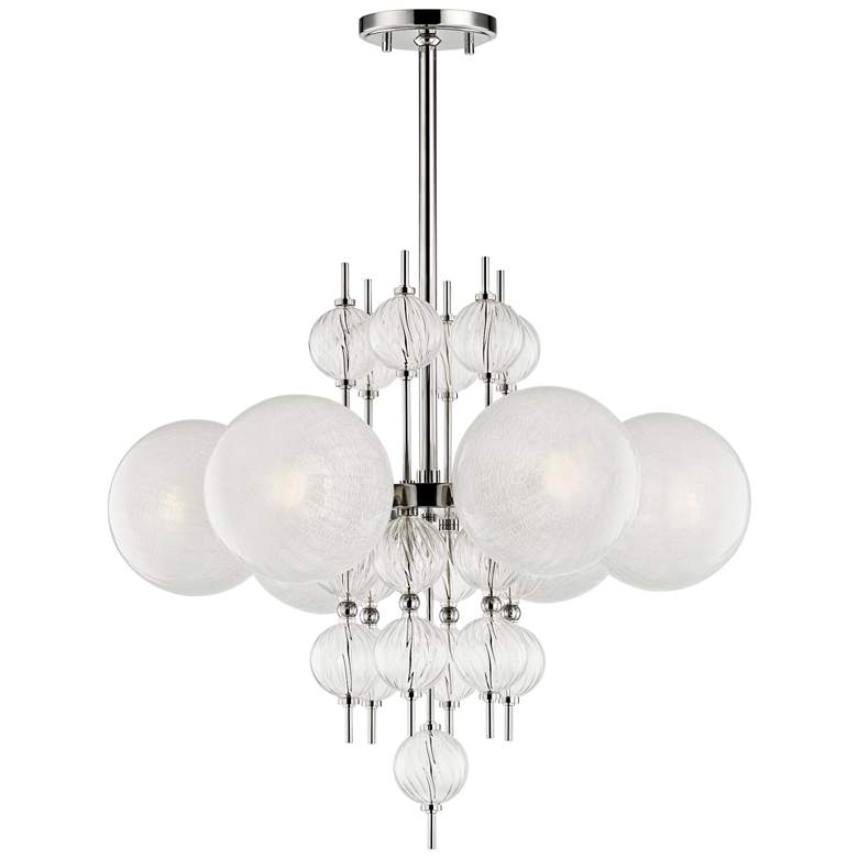 Image 1 Calypso 27 1/4 inch Wide Polished Nickel 6-Light Chandelier