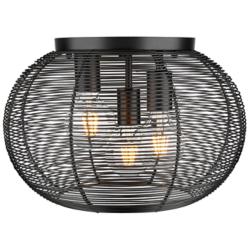 Calypso 3 Light Flush Mount in Matte Black with Matte Black Shade