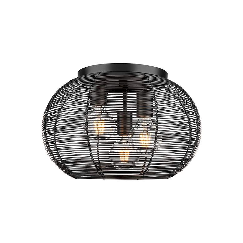 Image 2 Calypso 3 Light Flush Mount in Matte Black with Matte Black Shade more views
