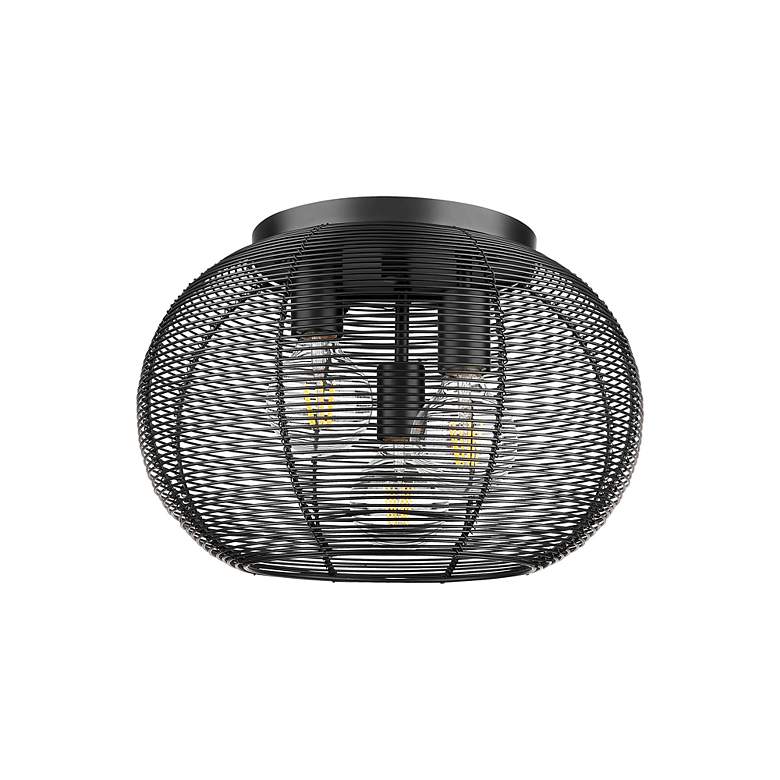 Image 4 Calypso 3 Light Flush Mount in Matte Black with Matte Black Shade more views