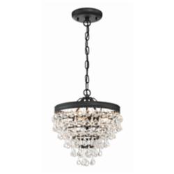 Calypso 3 Light Matte Black Mini Chandelier
