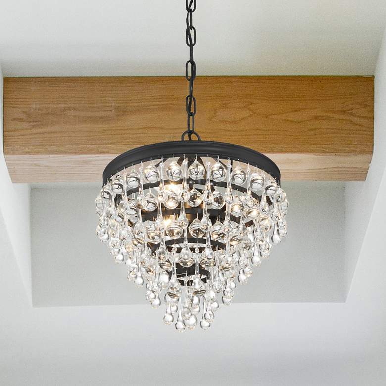 Image 7 Calypso 3 Light Matte Black Mini Chandelier more views