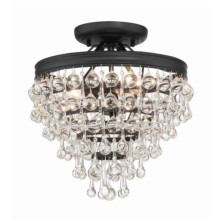 Image 2 Calypso 3 Light Matte Black Semi Flush Mount