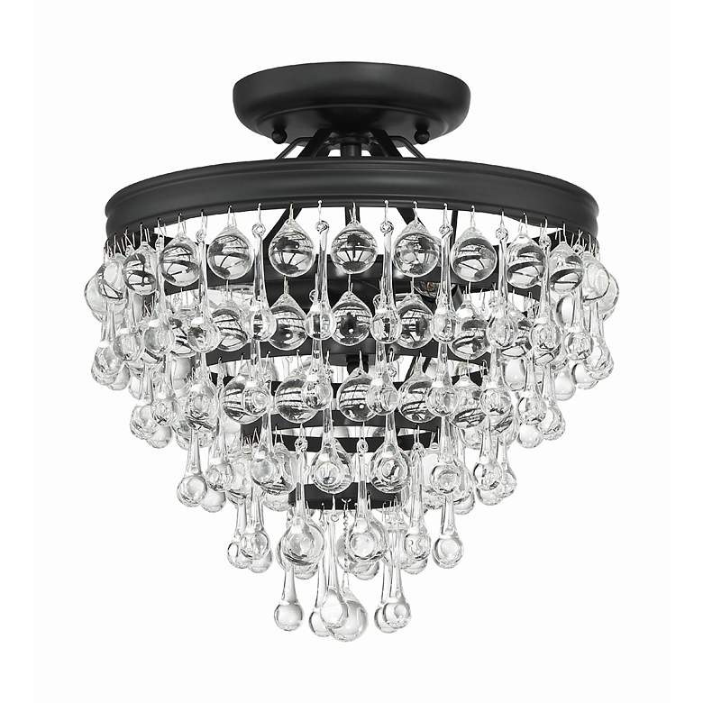 Image 3 Calypso 3 Light Matte Black Semi Flush Mount more views