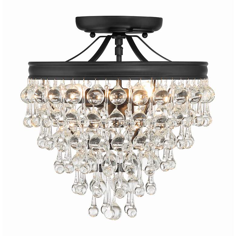 Image 4 Calypso 3 Light Matte Black Semi Flush Mount more views