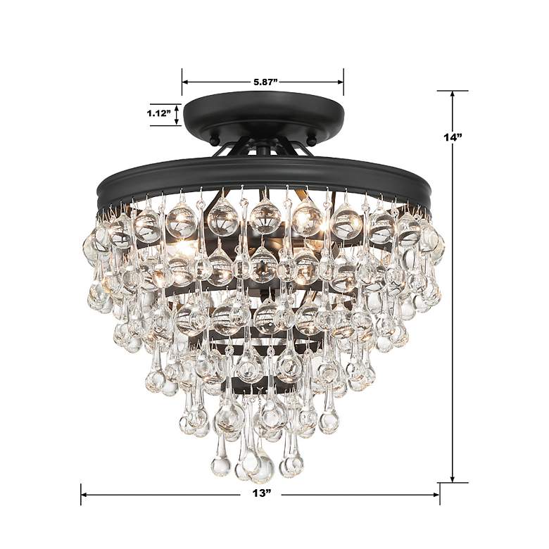 Image 7 Calypso 3 Light Matte Black Semi Flush Mount more views