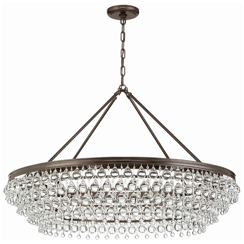 Image 3 Calypso 40" Wide Bronze and Glass Round Kitchen Island Chandelier more views