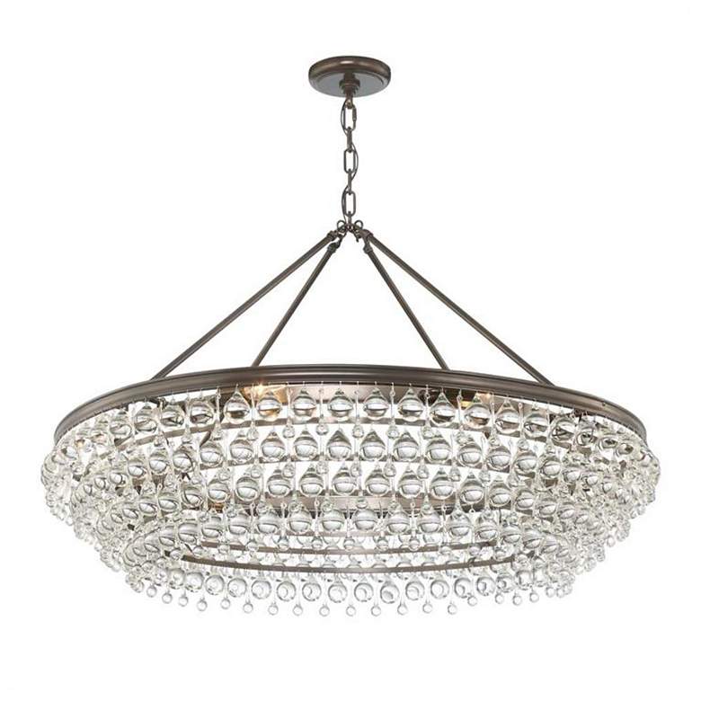 Image 4 Calypso 40" Wide Bronze and Glass Round Kitchen Island Chandelier more views