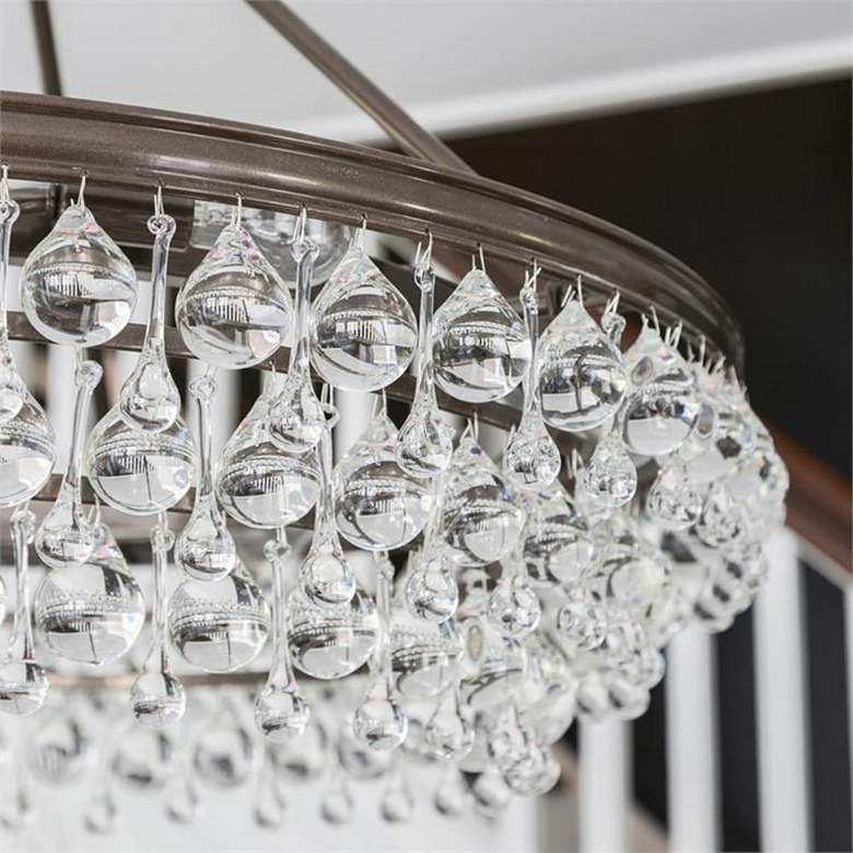 Image 5 Calypso 40" Wide Bronze and Glass Round Kitchen Island Chandelier more views