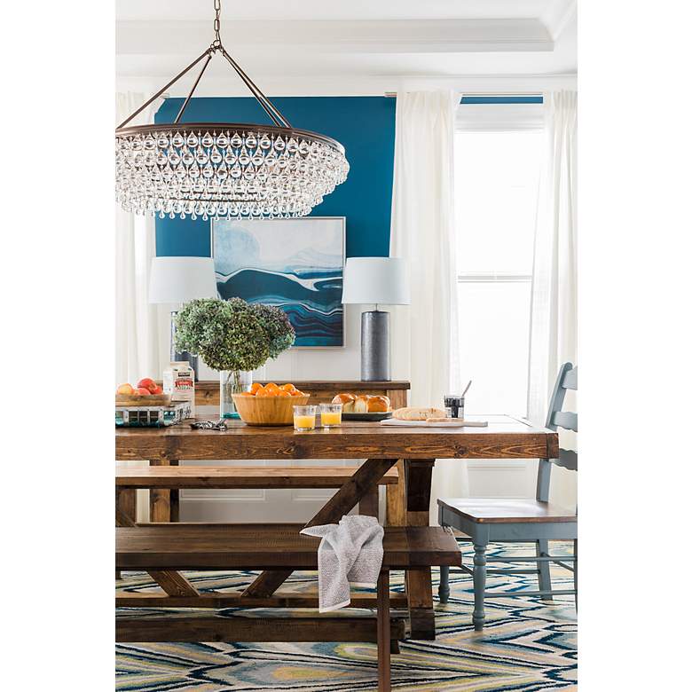 Image 7 Calypso 40" Wide Bronze and Glass Round Kitchen Island Chandelier more views
