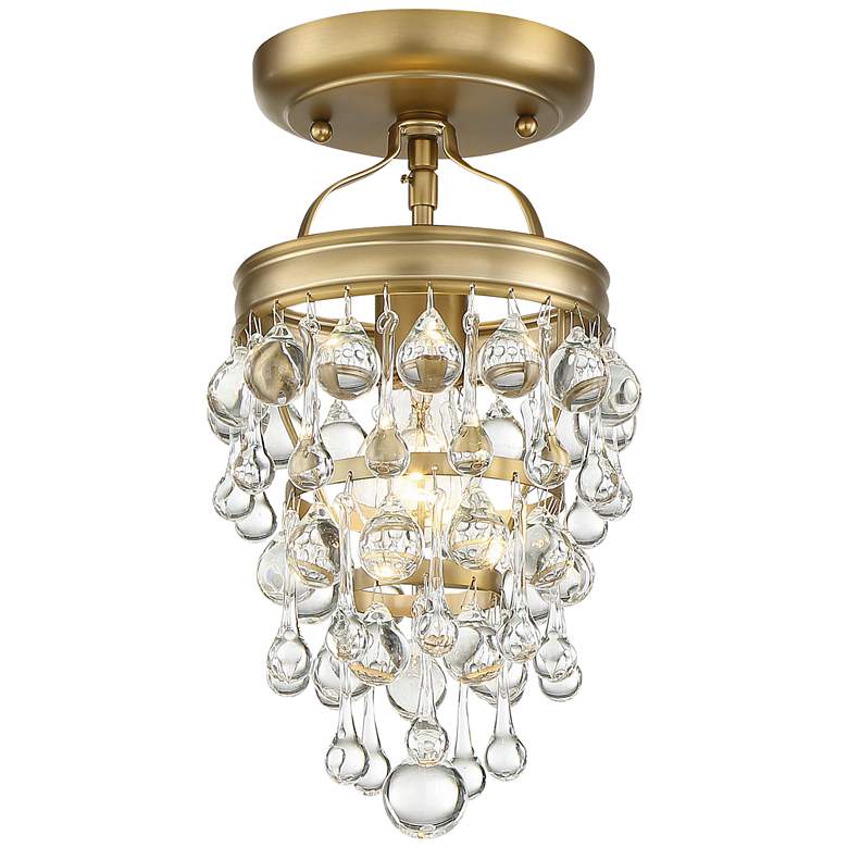 Image 5 Calypso 7 1/2 inch Wide Vibrant Gold and Crystal Mini Chandelier more views
