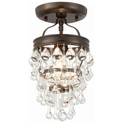 Calypso 7 1/4" Wide Vibrant Bronze Crystal Ceiling Light